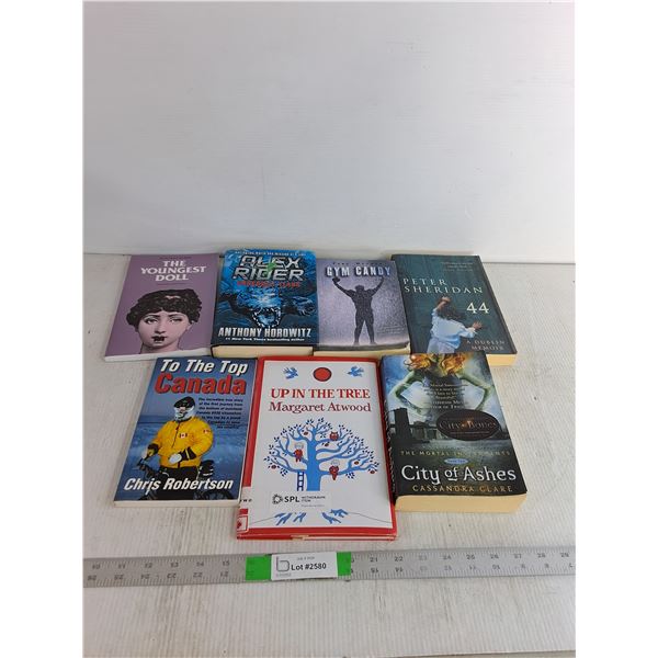 (7) Books- The Youngest Doll, Alex Rider, Gym Candy, City Of Ashes, Misc