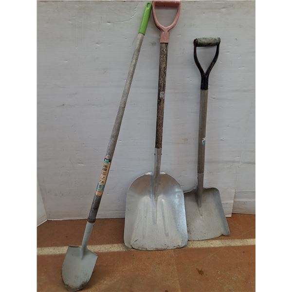 ** (3) Assorted Shovels - Cannot Ship