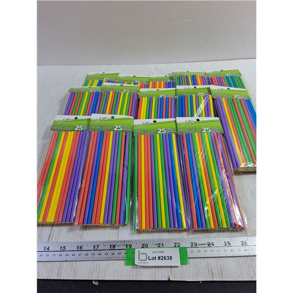 Packages of Colorful Paper Straws
