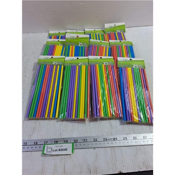 Packages of Colorful Paper Straws