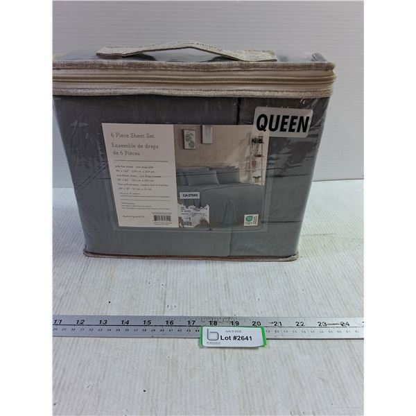 6 Piece Gray Queen Sheet Set