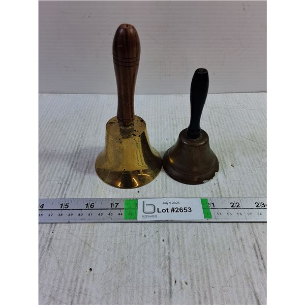 (2) Vintage Large Brass Bells
