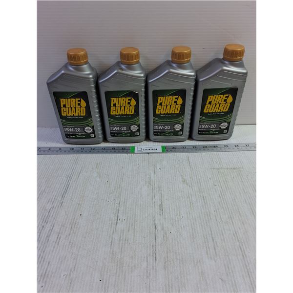 (4) 946 ml. Pure Guard 5w20 Full Synthetic Oil-unopened-cannot ship