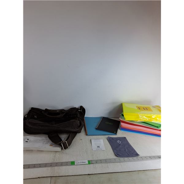 Adrian Kris Leather Buffalo Tote Bag,Rocket Books and Colored Office Paper  ( cannot ship)
