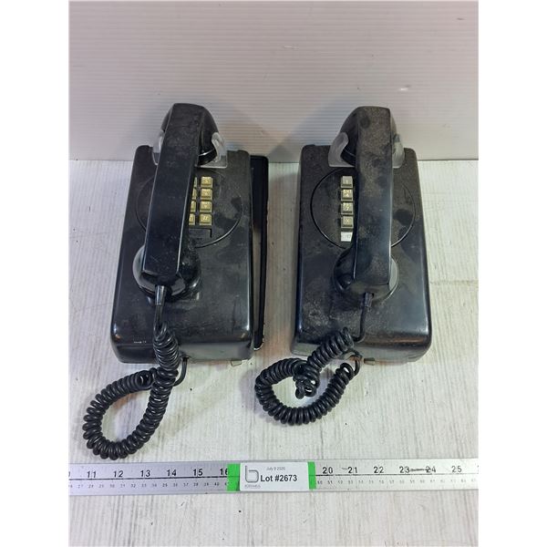 (2) Vintage Telephones-Wall Mount