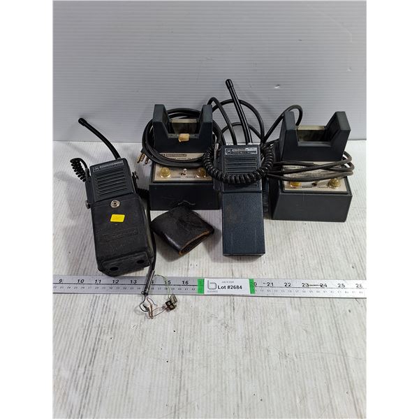 Pair of Motorola Walkie Talkies with Chargers-untested,as is