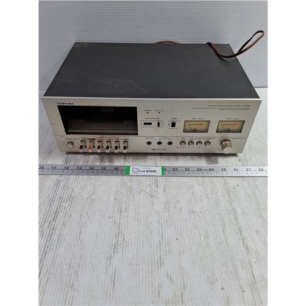 (1) Vintage Toshiba PC-3060 Stereo Cassette Deck-untested,as is,needs belt