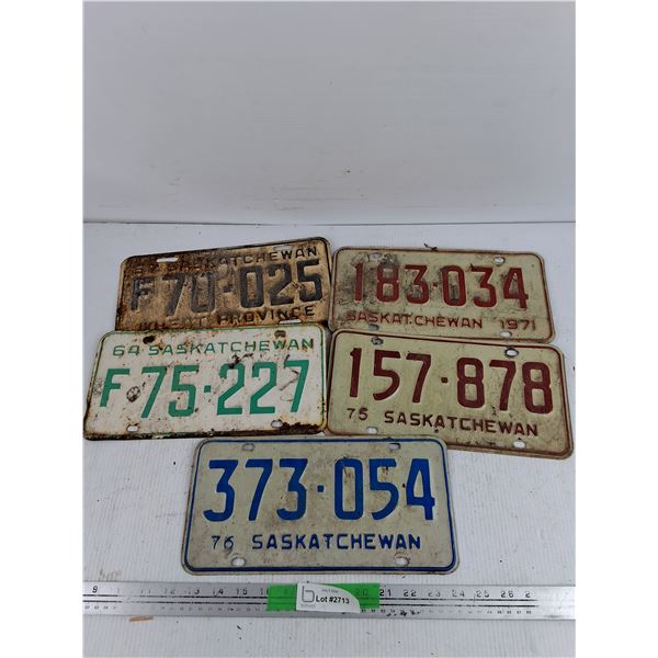 Vintage Saskatchewan License Plates