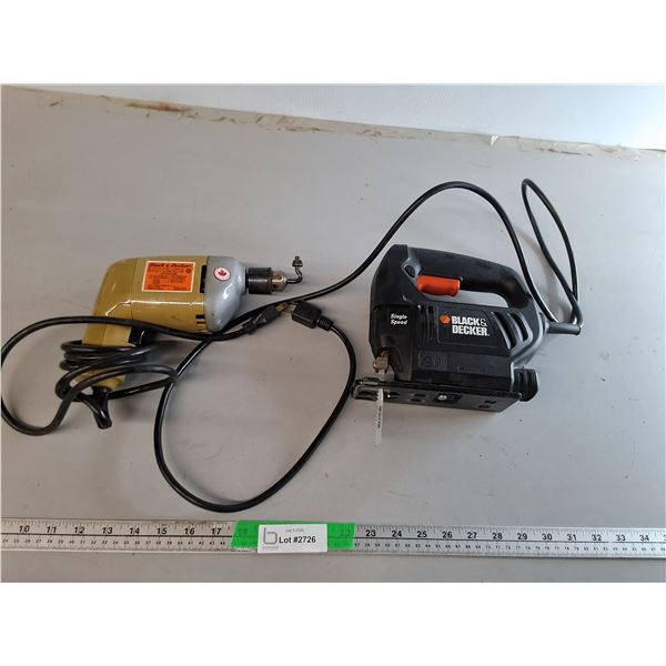 Black & Decker Drill & Jigsaw- Both Power On, Oil Smell