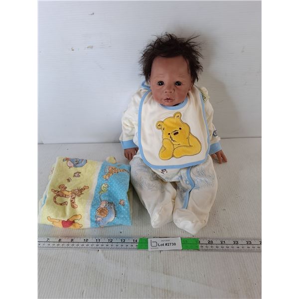 Life Like 21" Doll, Clothing & Blanket