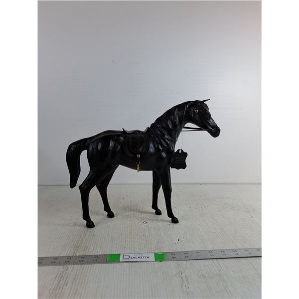 Leather Horse Figurine 13" ( as is)