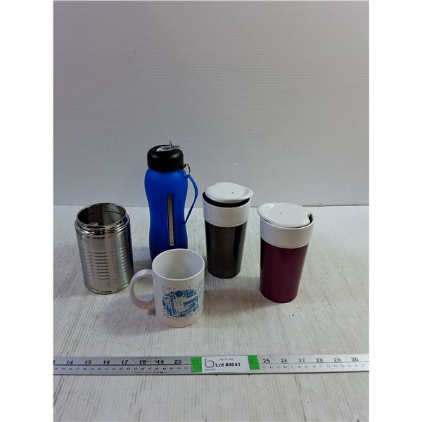 (3) Water Bottes up to 10''x2'', Mug, Thermal Cup