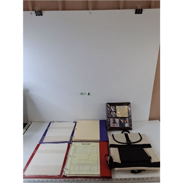 (2) Binders, (1) Photo Album, (1) Small Backpack