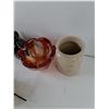 Image 4 : (3) Fake Flowers, (1) Oil Lantern, (4) Vases, (1) Small Candy Bowl