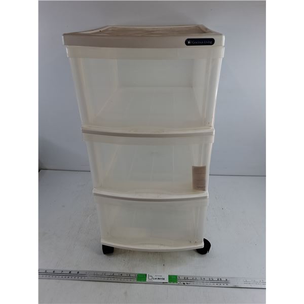 *3 Drawer Rolling Cabinet 26"  x 13" x 16"