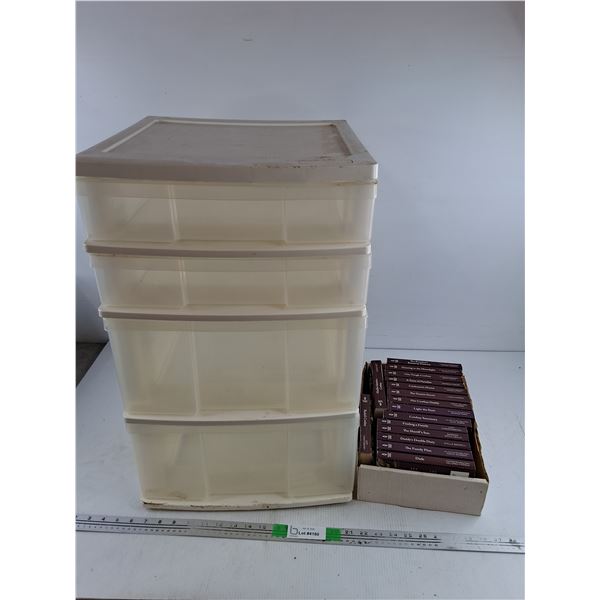 *4 Drawer Cabinet 24" x 16" x 15", Assorted Books, PICKUP ONLY