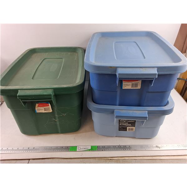 *(3) Plastic Storage Totes w/Lids - PICKUP ONLY