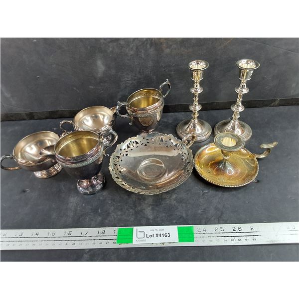 Silverplated Cream & Sugar Sets, Candle Stick Holders, Tea Light Holder