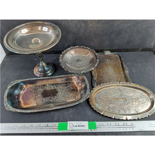 Silverplated Footed Candy Dishes, Serving Trays