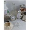 Image 4 : Coffee Pot, Cream & Sugar Set, Glass Decanter, Ceramic Vase, Misc