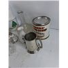 Image 6 : Coffee Pot, Cream & Sugar Set, Glass Decanter, Ceramic Vase, Misc