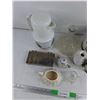 Image 8 : Coffee Pot, Cream & Sugar Set, Glass Decanter, Ceramic Vase, Misc