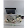 Image 1 : Assorted Ceramic Mugs, Plastic Cups & File Container 17" x 14" x 12", PICKUP ONLY