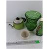 Image 2 : Ceramic Pitchers, Metal Kettle, Coffee Cups, Glass Vase