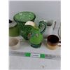 Image 3 : Ceramic Pitchers, Metal Kettle, Coffee Cups, Glass Vase