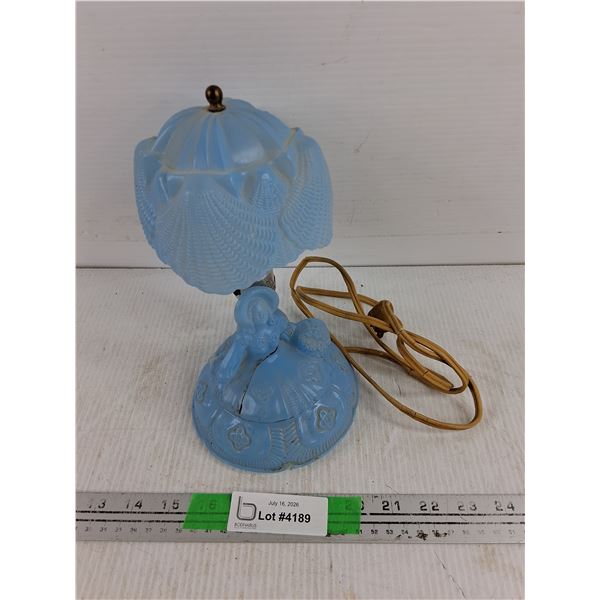 Vintage Glass Lamp w/ Built In Ash Tray, As Is