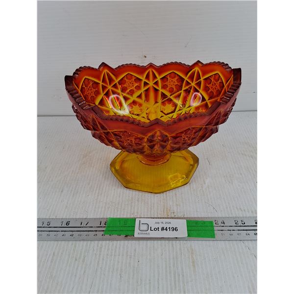 Footed Red/Yellow Candy Bowl