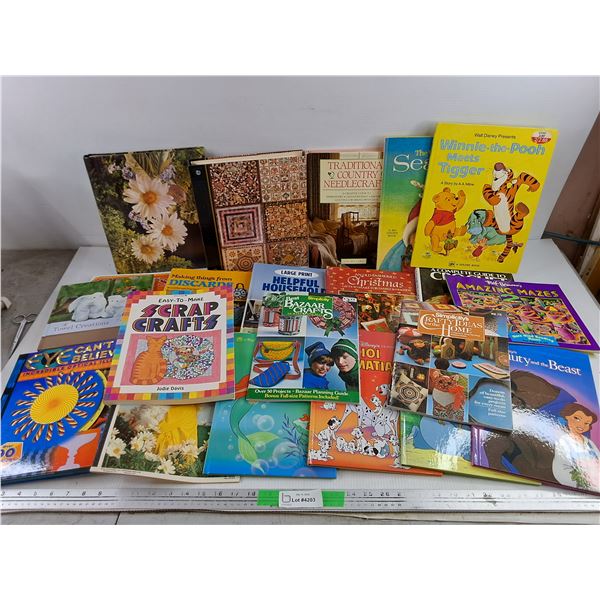Assorted Books & Magazines - Winnie The Pooh,  Amazing Mazes, Scrap Crafts,  Misc