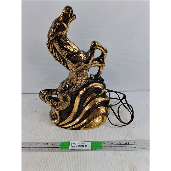 Light Up Ceramic Horse Decor, As Is, Needs Repair