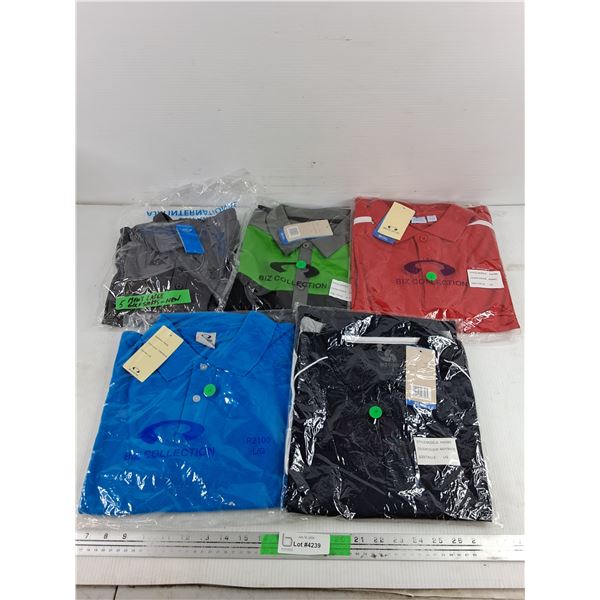 (5)  Mens Golf Shirts - Size L