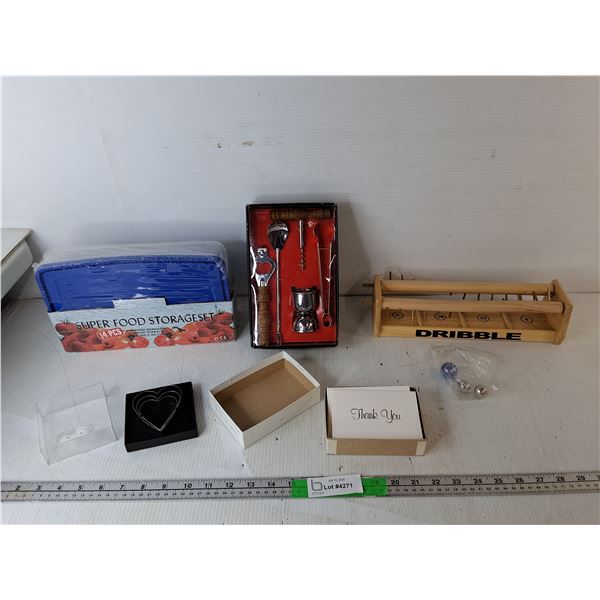 Dribble Marble Game, Bartending Set, Heart Cookie Cutters, Misc.