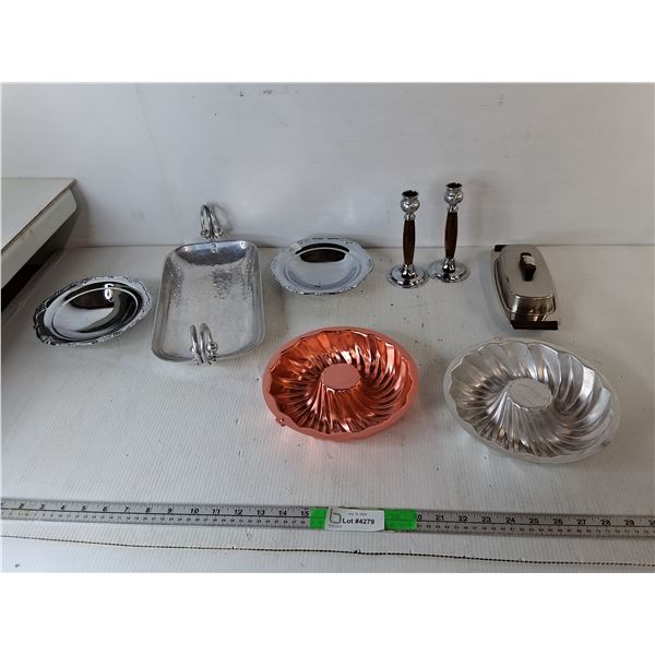 Bundt Cake Pans, Butter Dish, Candleholders, Misc.