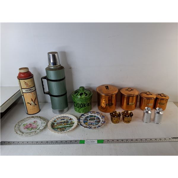 Stainless Steel Storage Containers, Vintage Thermos Bottles, Salt & Pepper Shakers, Misc. Pickup Pre