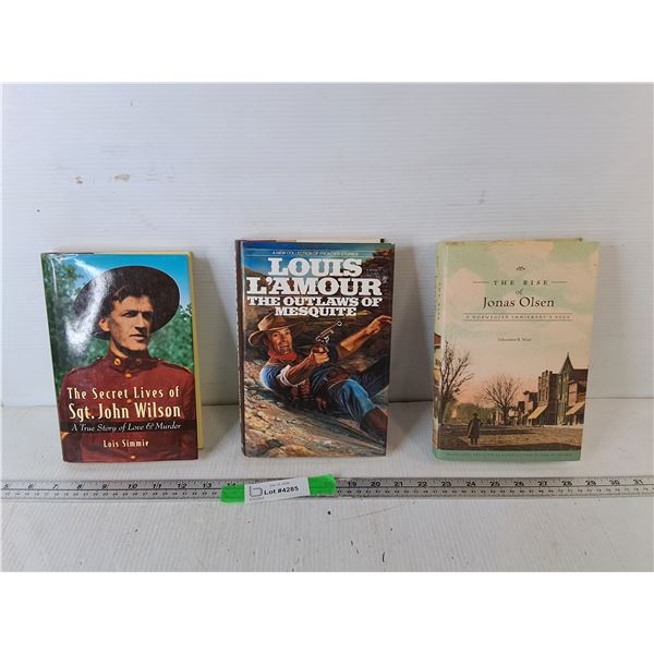(3) Books- Louis L'amour, Sgt. John Wilson, The Rise of Jonas Olsen