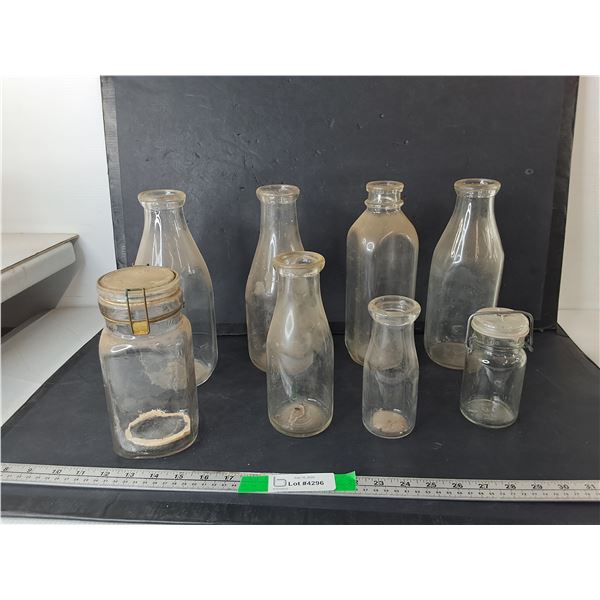 (8) Glass Storage Bottles/Jars Up to 10.5"