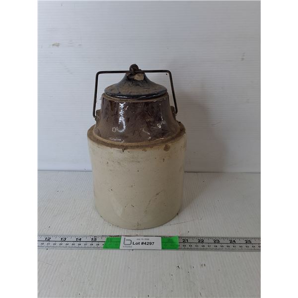 10.5" Earthenware Crock- As Is