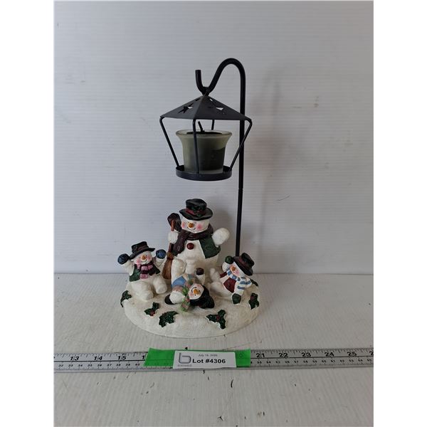 Snowman Candle Holder 12.5" & Candle