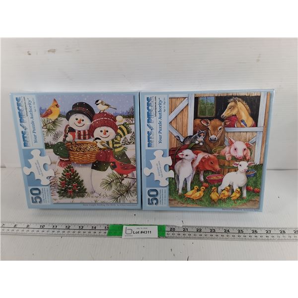 Snowman & Farm Puzzles- Sealed