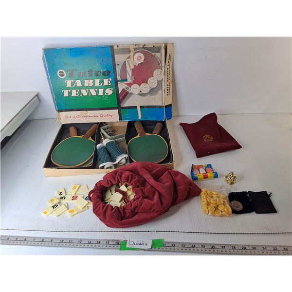 Tatco Table Tennis Set, Rummy-O Tiles, Misc.