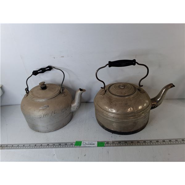 (2) Vintage Metal Teakettles