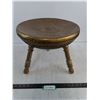 Image 1 : Middle Eastern Style 3-Legged Brass Stool - 15" Diameter x 12" High