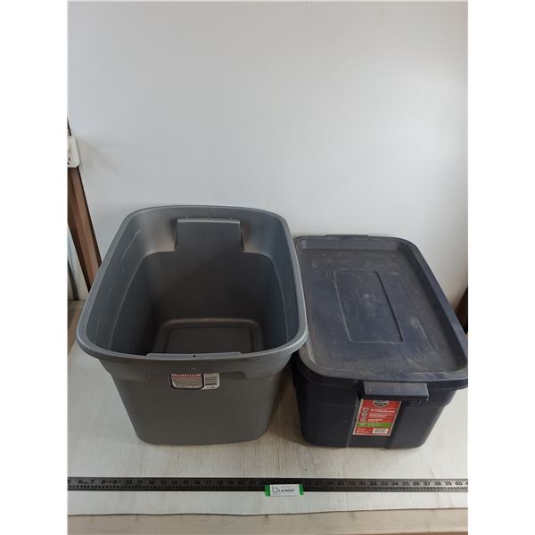 (2) Storage Bins - Sterilite 21x15x15" & Roughneck 16x24x12" w/Lid - Cannot Ship