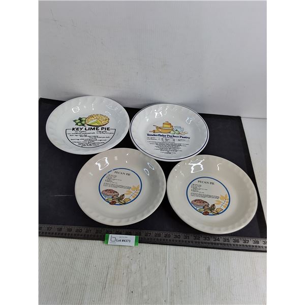 (4) Ceramic Pie Recipe Plates