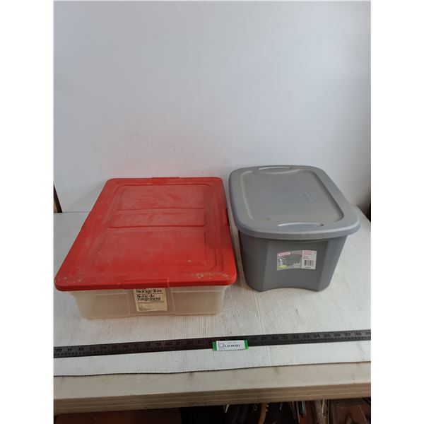 (2) Storage Bins - Under Bed 23x17x7" & Sterilite 12x17x9" - Cannot Ship