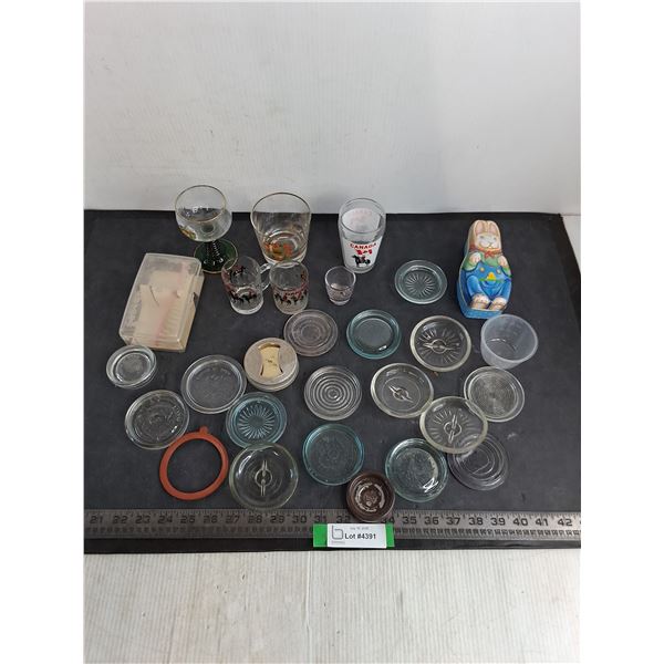 Canning Lids, Promotional Glasses, Bunny Tin