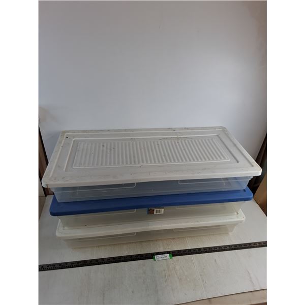 (3) Rubbermaid Under Bed Storage Bins - 32x15x6" - Cannot Ship